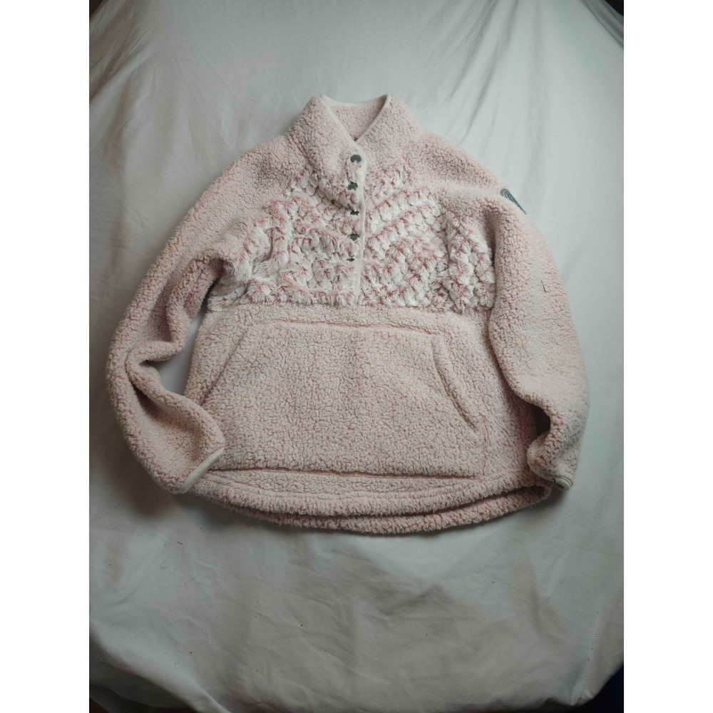 Simply‎ Southern Pullover Sweater Womens Small Pink Fleece Soft Warm Cozy Mock